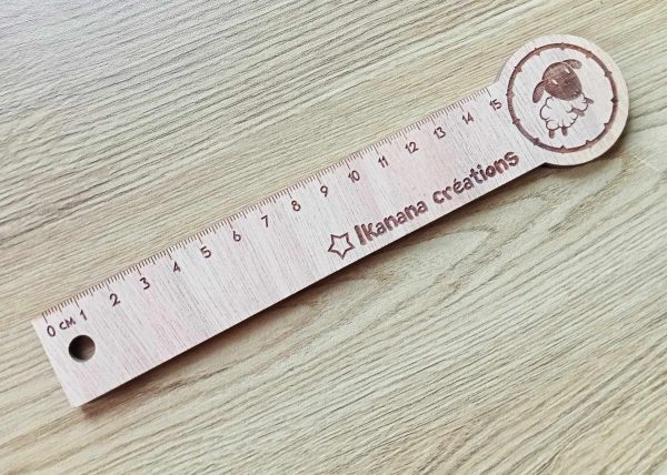 Règle en bois de 15 cm avec un dessin d'un animal – Image 5