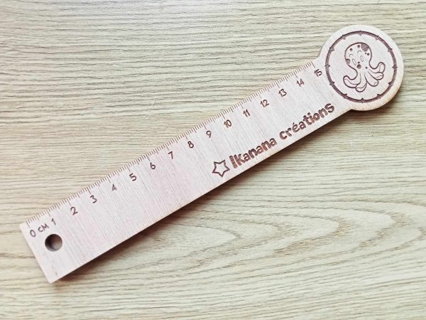 Règle en bois de 15 cm avec un dessin d'un animal – Image 3
