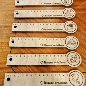 Règle en bois de 15 cm avec un dessin d’un animal