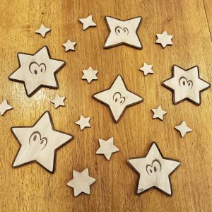 Étoiles de Noël animées décoratives en bois