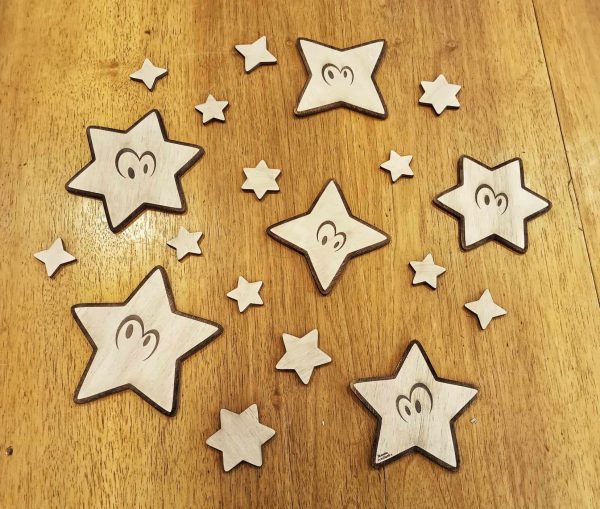 Étoiles de Noël animées décoratives en bois