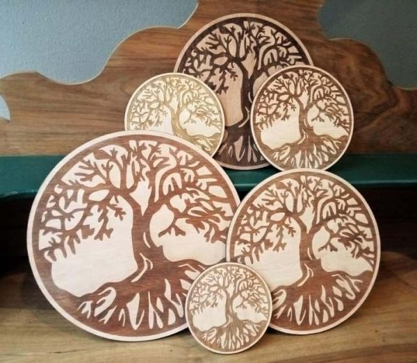 Support arbre de vie gravé en 9, 19, 29 ou 39 cm