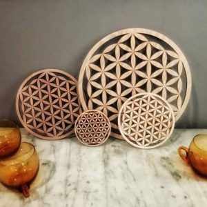 Support fleur de vie creusée en 9, 19, 29 ou 39 cm