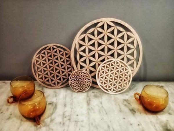 Support fleur de vie creusée en 9, 19, 29 ou 39 cm