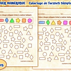 – Art et dessin – Coloriage de formes simples (français, español)