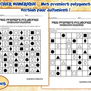 – Art et dessin – Mes premiers polygones (version pour daltoniens)