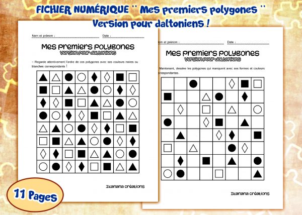 - Art et dessin - Mes premiers polygones (version pour daltoniens)