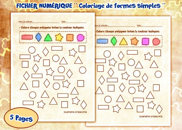 - Art et dessin - Coloriage de formes simples (français, español)