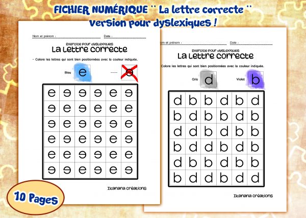 - Langage - La lettre correcte (version pour dyslexiques)