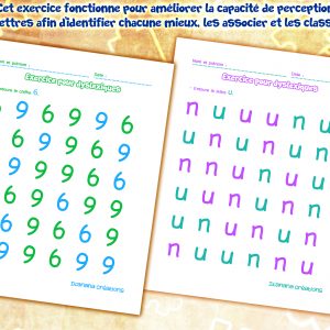 – Langage – Entourer la lettre correcte (version pour dyslexiques)