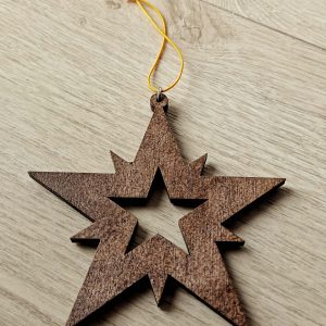 Suspension pour sapin – étoile foncé 9 cm