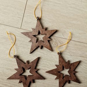 Suspension pour sapin – étoile foncé 9 cm