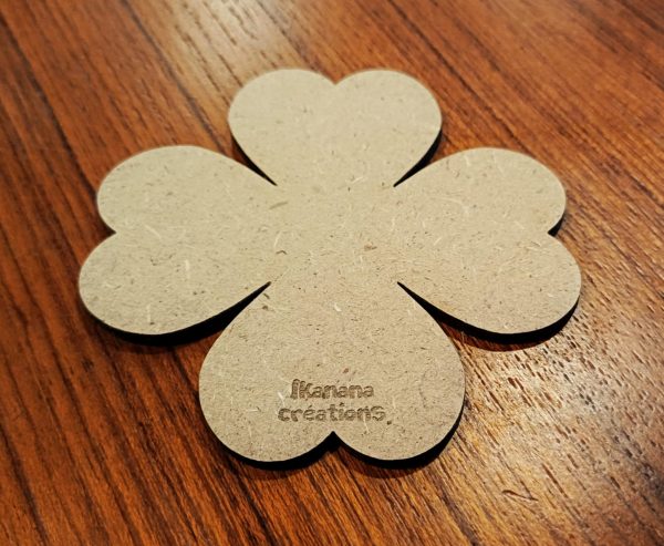 Support de loisir créatif – forme trèfle à 4 feuilles en MDF – Image 2