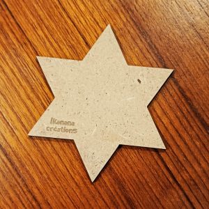 Support de loisir créatif – forme étoile à 6 branches en MDF