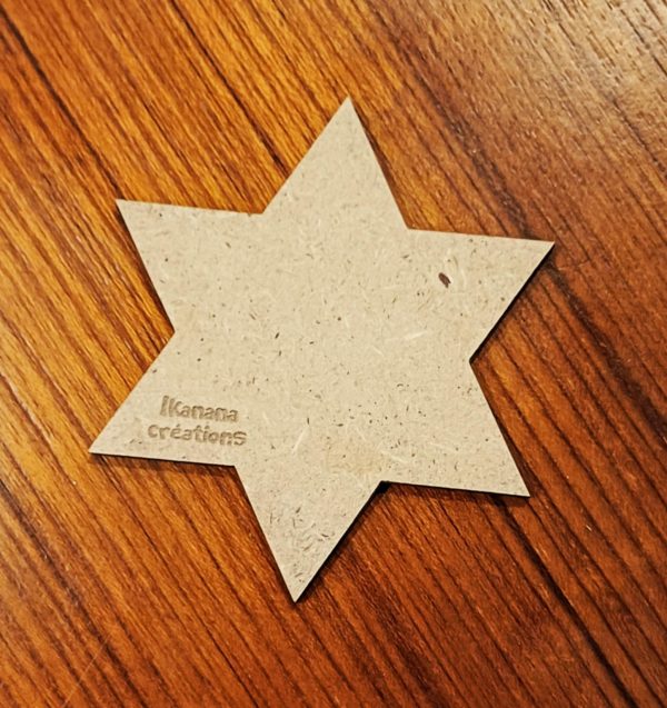 Support de loisir créatif – forme étoile à 6 branches en MDF
