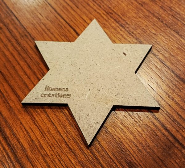 Support de loisir créatif – forme étoile à 6 branches en MDF – Image 2