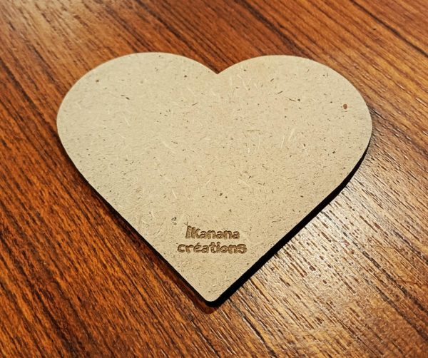 Support de loisir créatif – forme coeur en MDF – Image 2