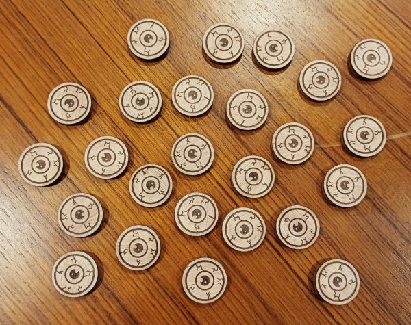 Lot de 25 pions de 2 cm forme oeil