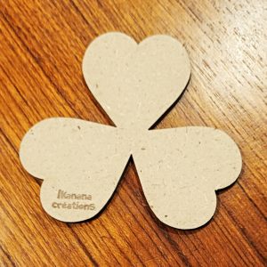 Support de loisir créatif – forme trèfle à 3 feuilles en MDF
