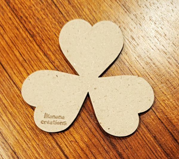 Support de loisir créatif – forme trèfle à 3 feuilles en MDF