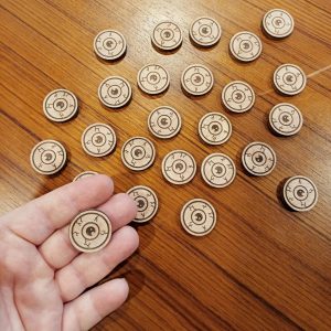 Lot de 25 pions de 2 cm forme oeil