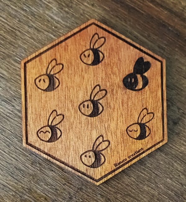 Sous-verre motif abeille 8 cm – Image 6