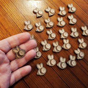 Lot de 25 pions de 2 cm forme abeille