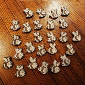 Lot de 25 pions de 2 cm forme abeille