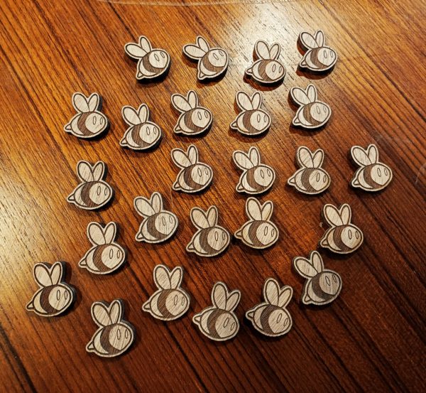 Lot de 25 pions de 2 cm forme abeille