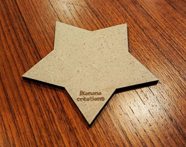 Support de loisir créatif – forme étoile à 5 branches en MDF – Image 2