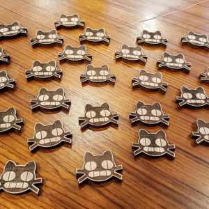 Lot de 25 pions de 2 cm forme chat noir