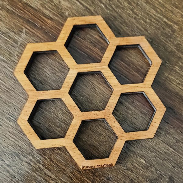 Sous-verre motif abeille 8 cm – Image 4
