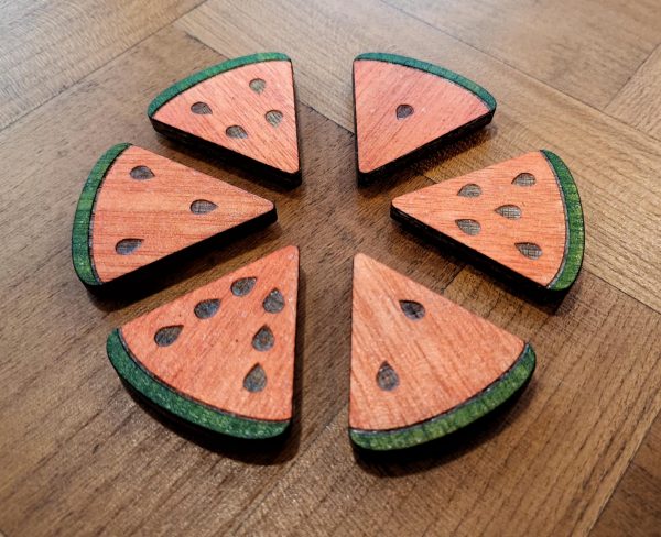 Lot 6 magnets pour frigo - forme morceau de pastèque – Image 3