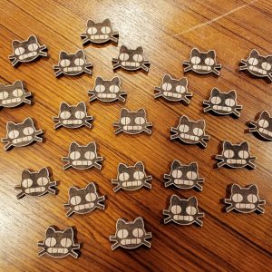 Lot de 25 pions de 2 cm forme chat noir