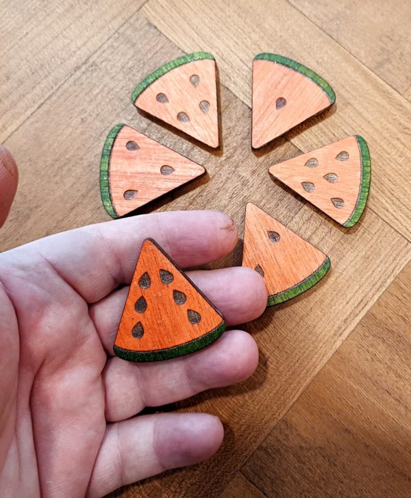 Lot 6 magnets pour frigo - forme morceau de pastèque – Image 4