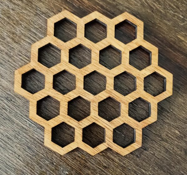 Sous-verre motif abeille 8 cm – Image 3