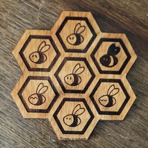 Sous-verre motif abeille 8 cm