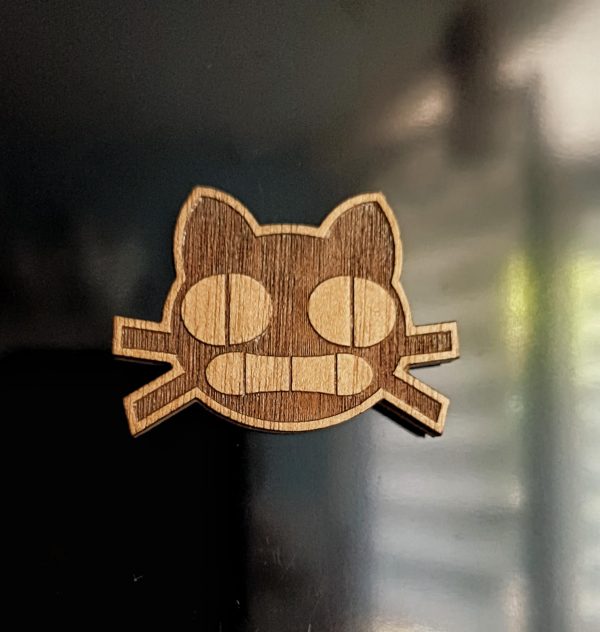 Magnet pour frigo - forme tête chat noir 5 cm