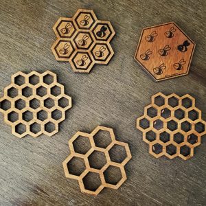 Sous-verre motif abeille 8 cm