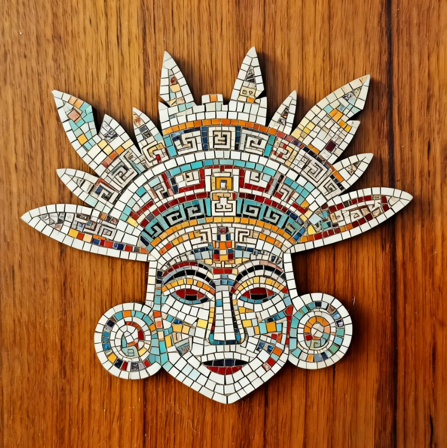 Support de loisir créatif – monde Maya - Tête d'un roi maya – Image 3