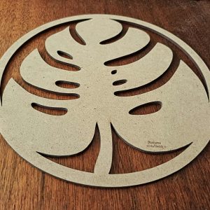 Support de loisir créatif – monde forêt – Feuille de monstera dans un cercle