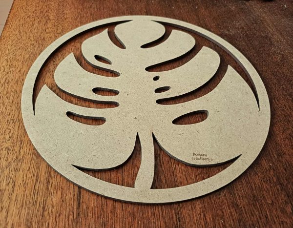 Support de loisir créatif – monde forêt – Feuille de monstera dans un cercle – Image 2