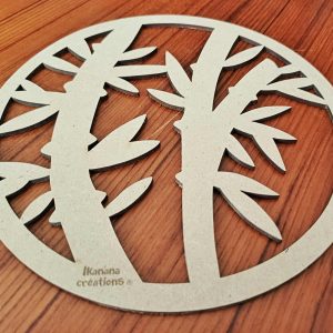 Support de loisir créatif – monde oriental – Bambous dans un cercle