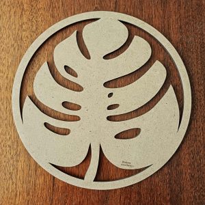 Support de loisir créatif – monde forêt – Feuille de monstera dans un cercle