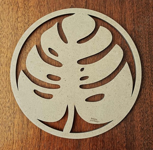 Support de loisir créatif – monde forêt – Feuille de monstera dans un cercle