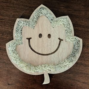 Décoration murale feuille animée d’hiver 25 cm