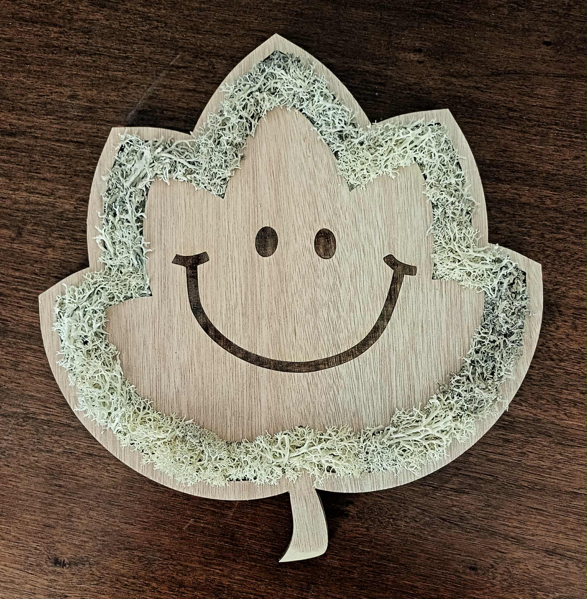 Décoration murale feuille animée d'hiver 25 cm