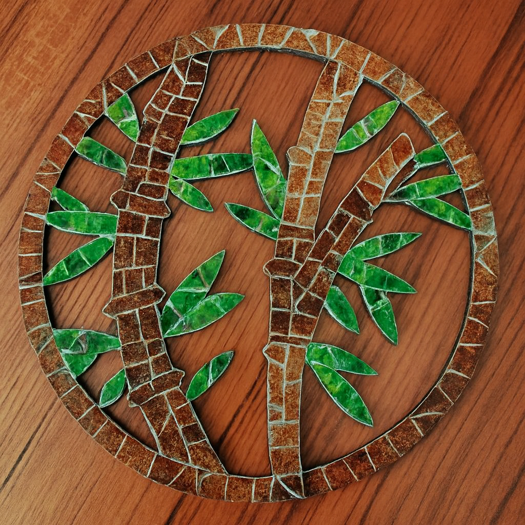 Support de loisir créatif – monde oriental – Bambous dans un cercle – Image 3