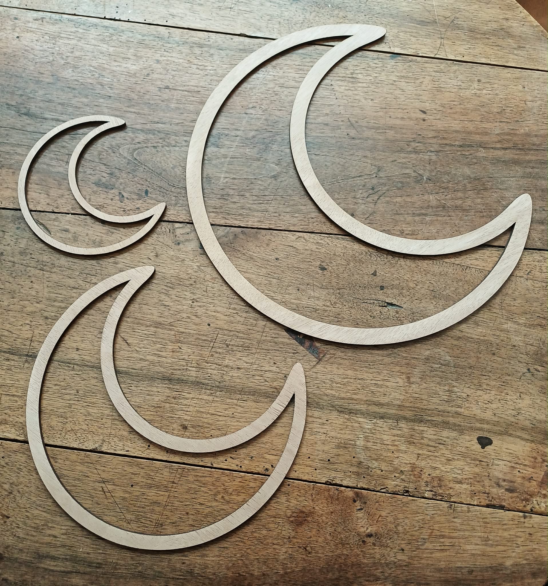 Suspension demi-lune pour macramé en 15, 25 ou 35 cm