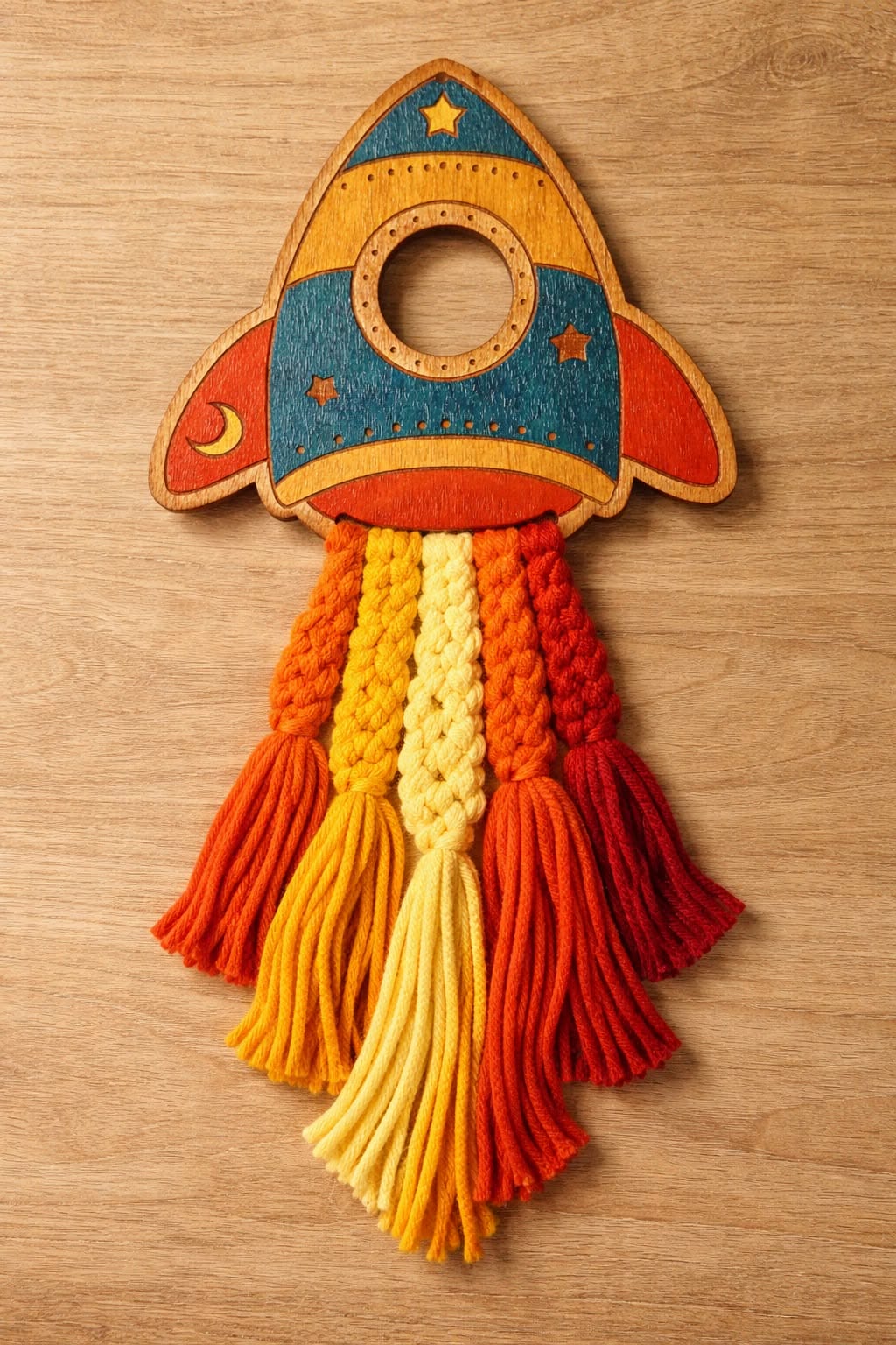 Suspension fusée dessin animé 16 cm pour macramé – Image 5